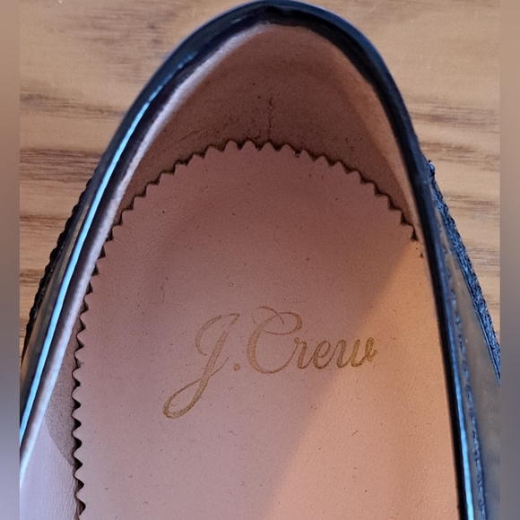 EUC J Crew Academy Black Patent Leather Casual Prep Penny Loafer Flat Shoe SZ 7 - Picture 8 of 9
